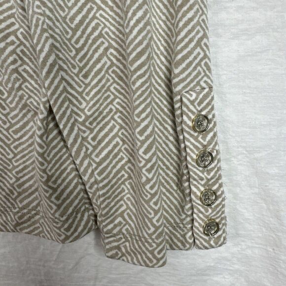 J. McLaughlin Jana Womens Top Large Beige Long Sleeve Geometric Knit Crew Neck‎ - Picture 8 of 10
